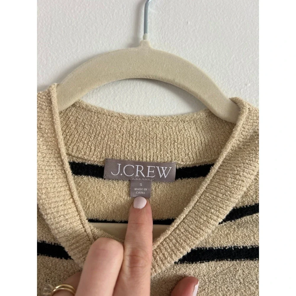 J.Crew Mock‎ Neck Striped Long Sleeve Knit Sweater Top Women's